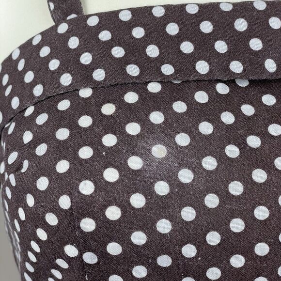 Stop Staring! Full Circle Sun Dress Women's SM Brown Polka Dot Swing Retro Vtg - Picture 8 of 14
